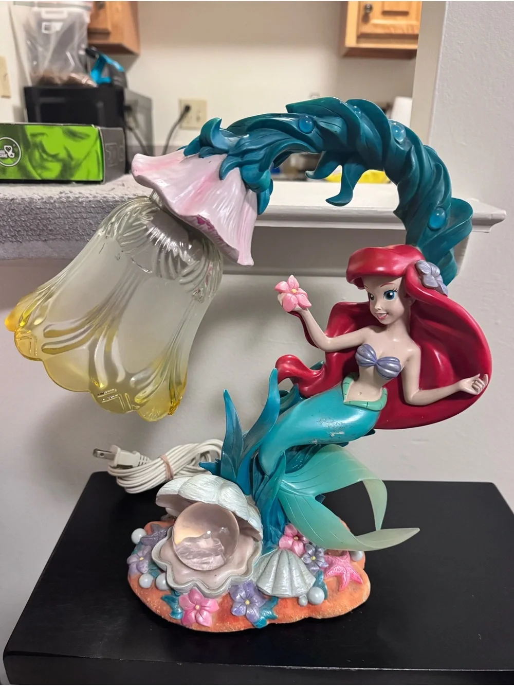 Disney Ariel Table Lamp in Teal, Red & Yellow 2004 Vintage